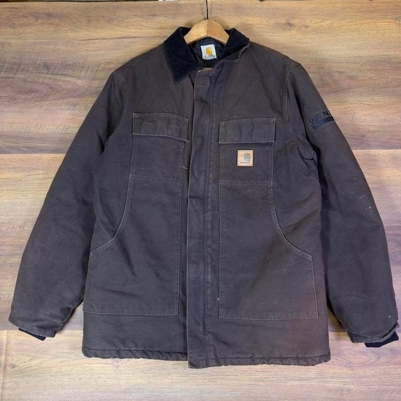 Carhartt Duck Work Jacket Mens Tall Brown Canvas Coat